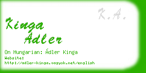 kinga adler business card